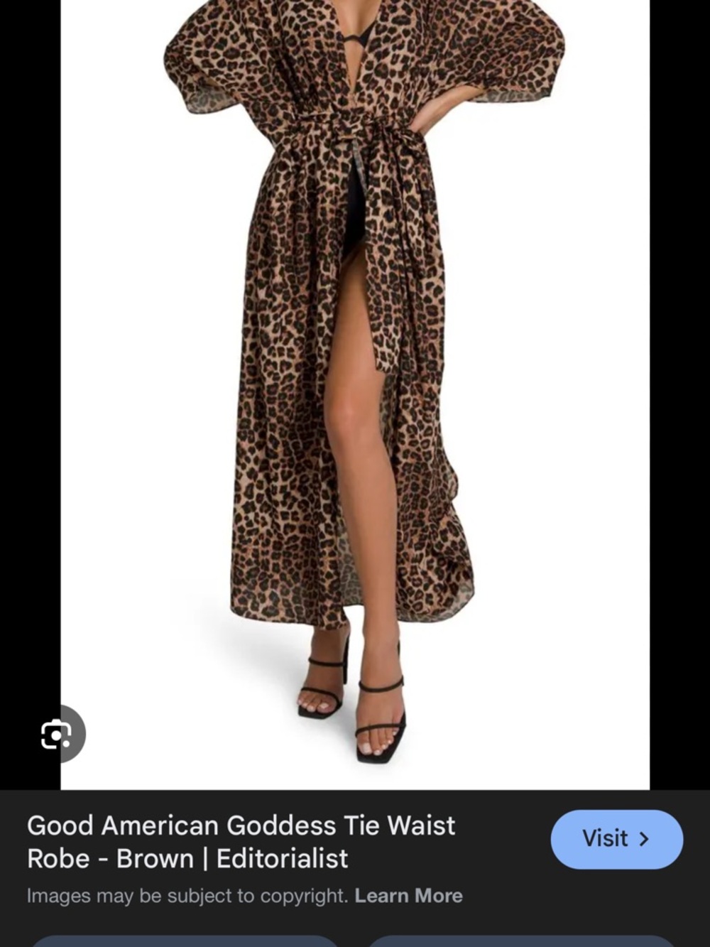 Good American Goddess Tie Waist Robe, Leopard 🐆